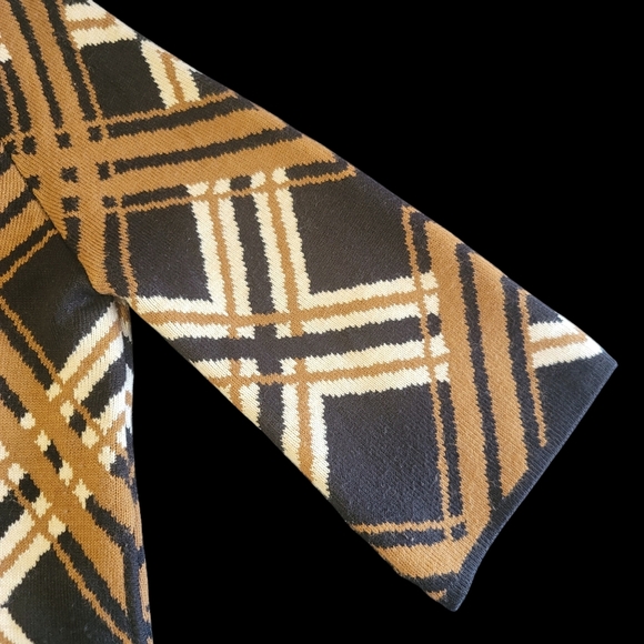 Anne Klein Bright Serpia Zip Front 3/4 Sleeve Sweater - Picture 4 of 10